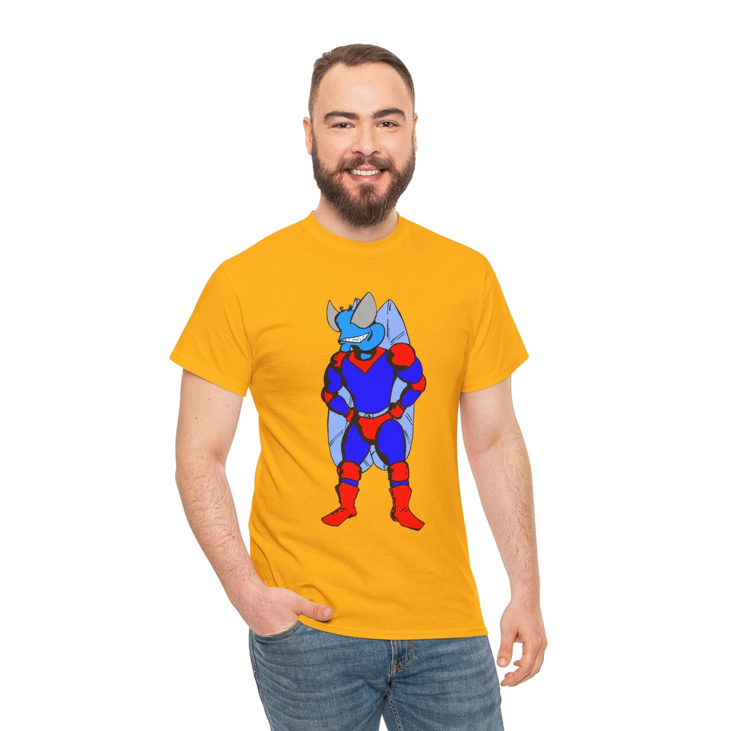 Astro-Fly Hero Graphic Tee - Blue & Red Superhero T-Shirt