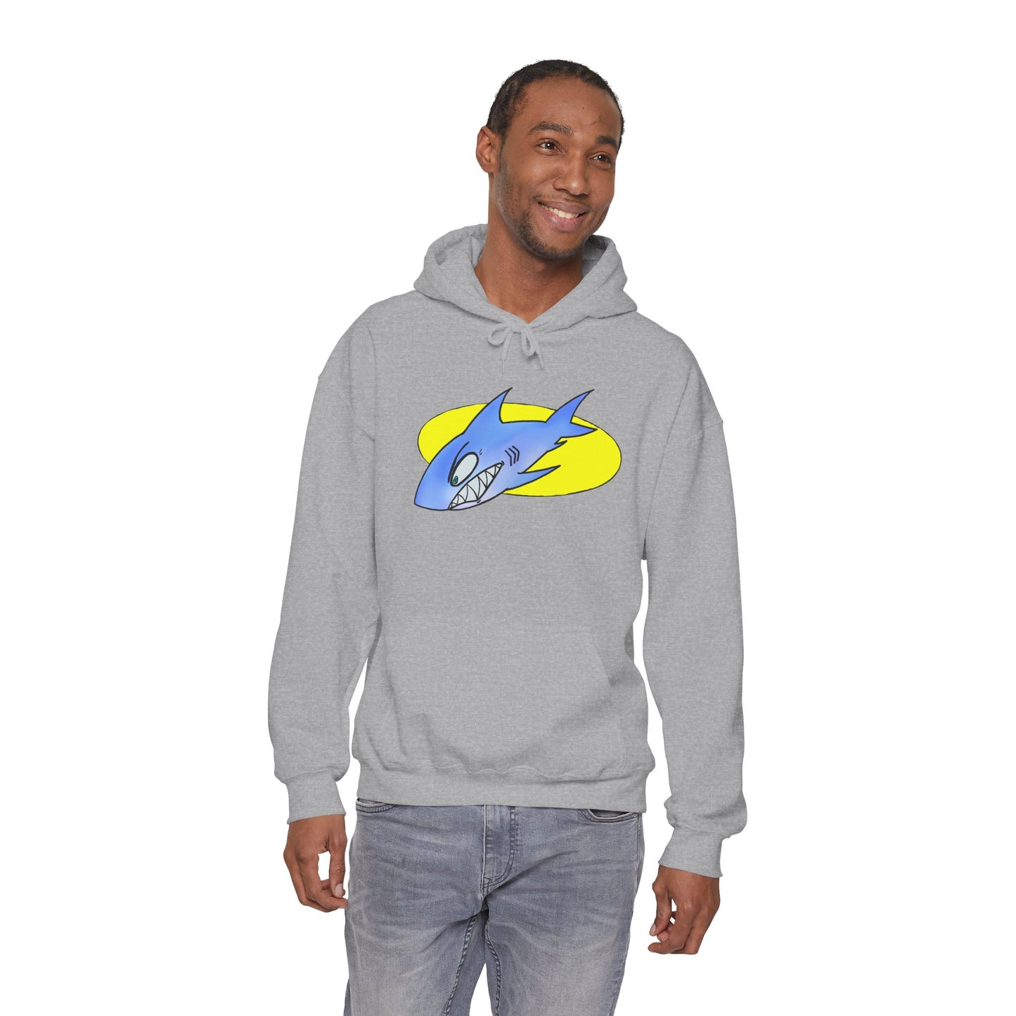 Cool Shark Graphic Hoodie - Unisex Heavy Blend Sweatshirt for Ocean Lovers, Gift for Men and Women, Beach Vibes, Casual Wear, Unique Design