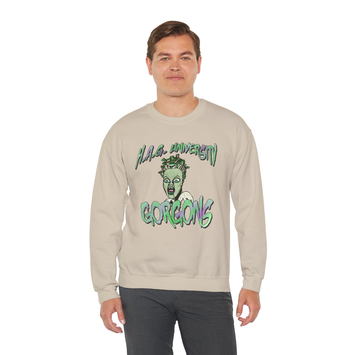 HAG University GORGONS Crewneck Sweatshirt – Unisex Heavy Blend