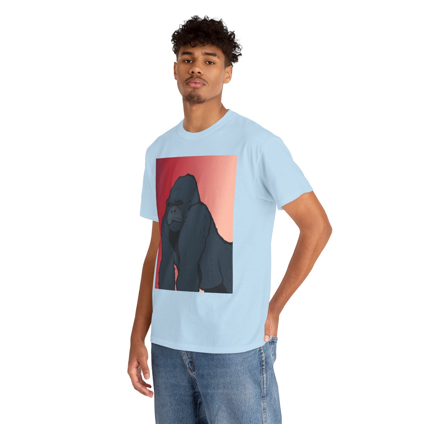 Gorilla Graphic Tee — Vintage Sunset Primate Illustration Shirt