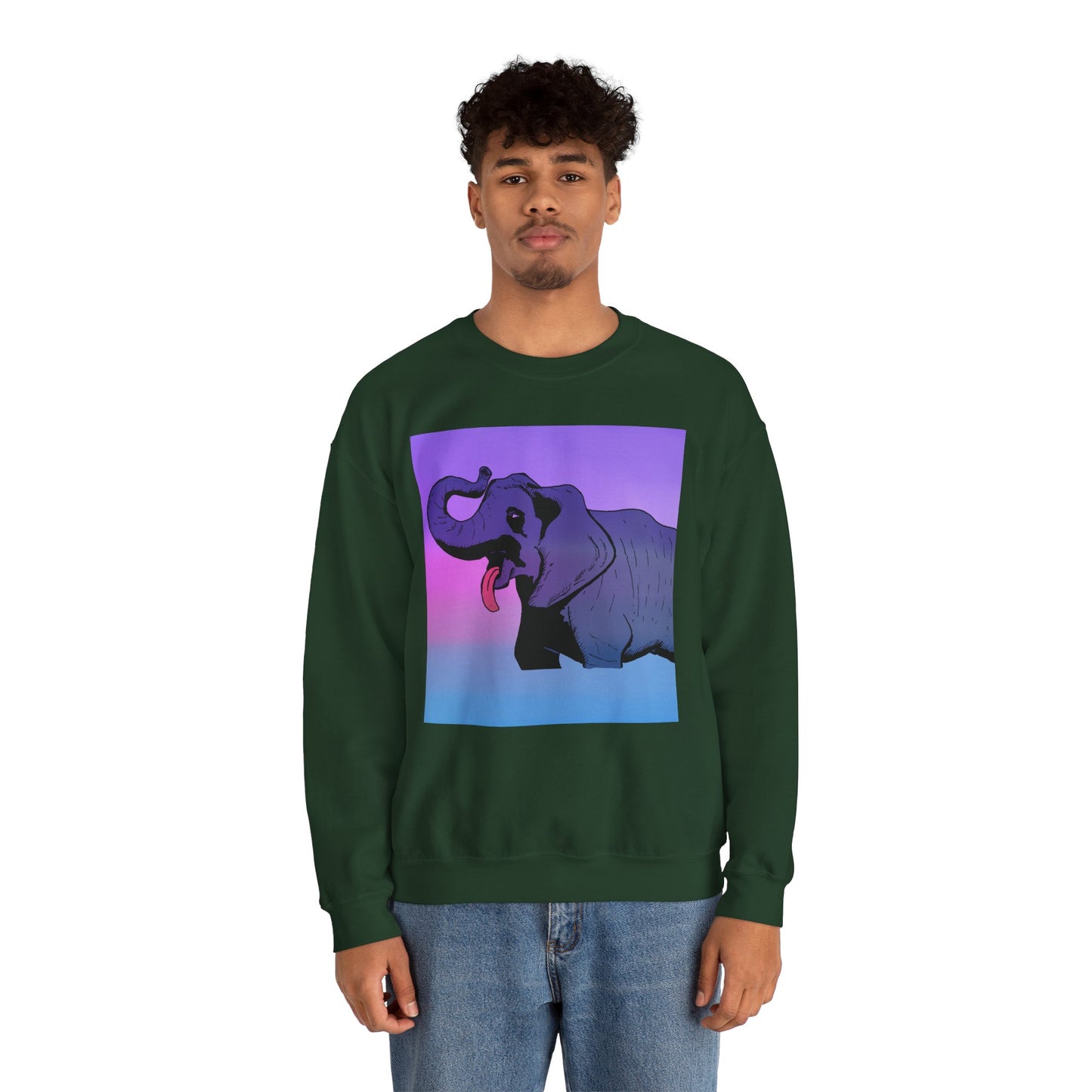 Elephant Art Unisex Crewneck Sweatshirt – Vibrant and Cozy Statement Piece