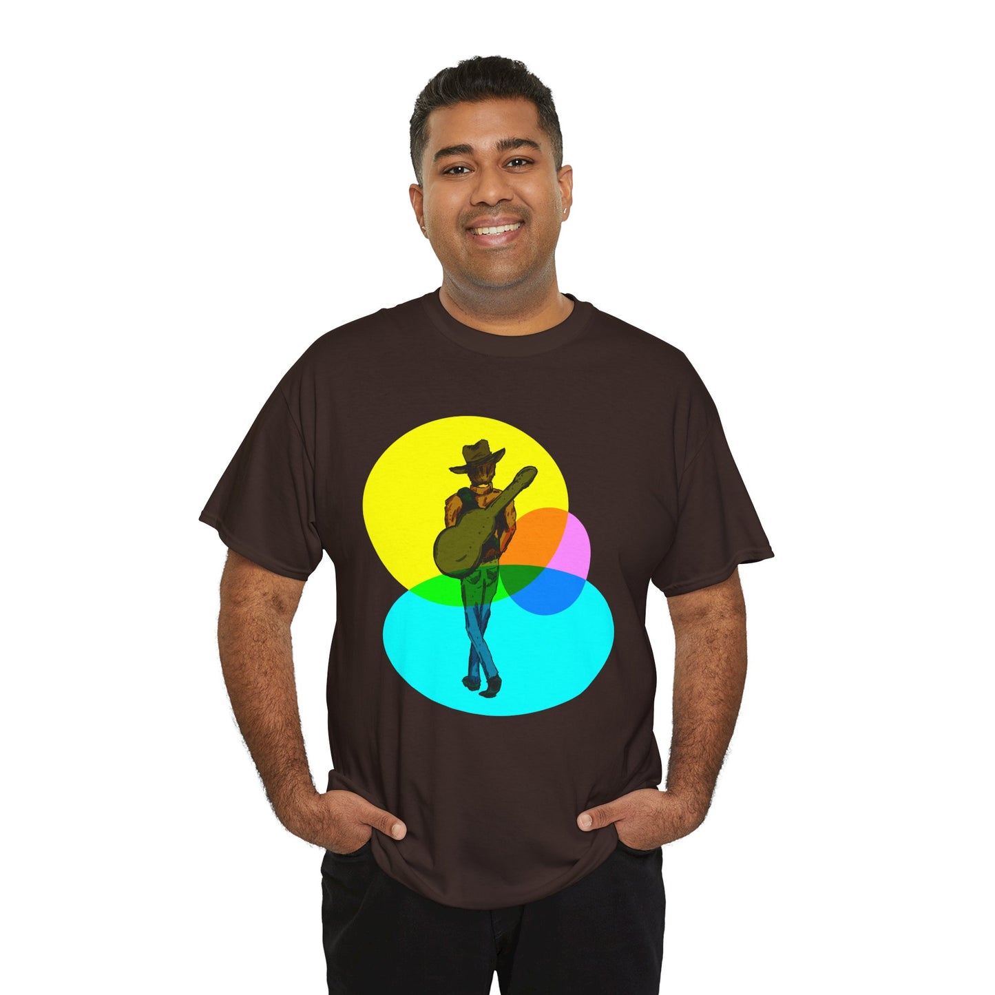 Cowboy Guitar Tee — Colorful Music T‑Shirt