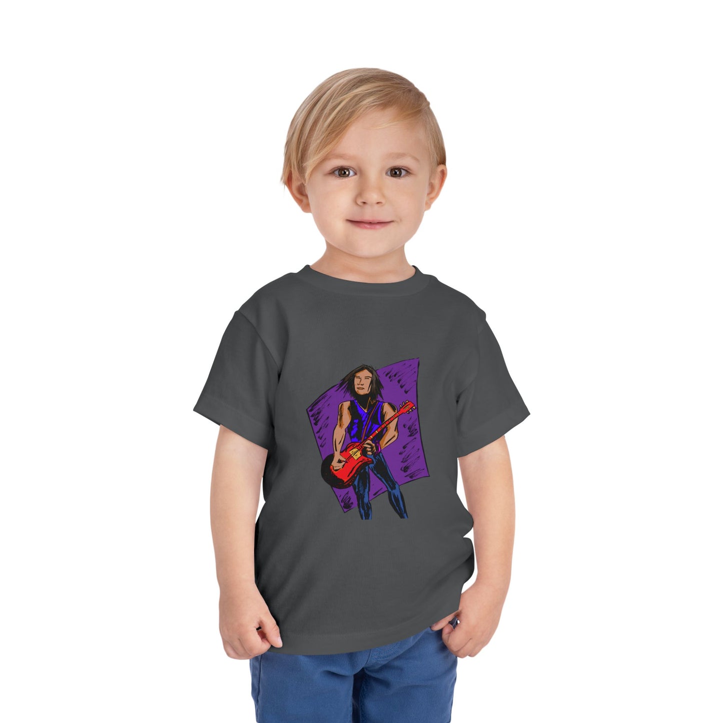 Toddler Tee — Rock Star Guitarist Graphic Kids Shirt
