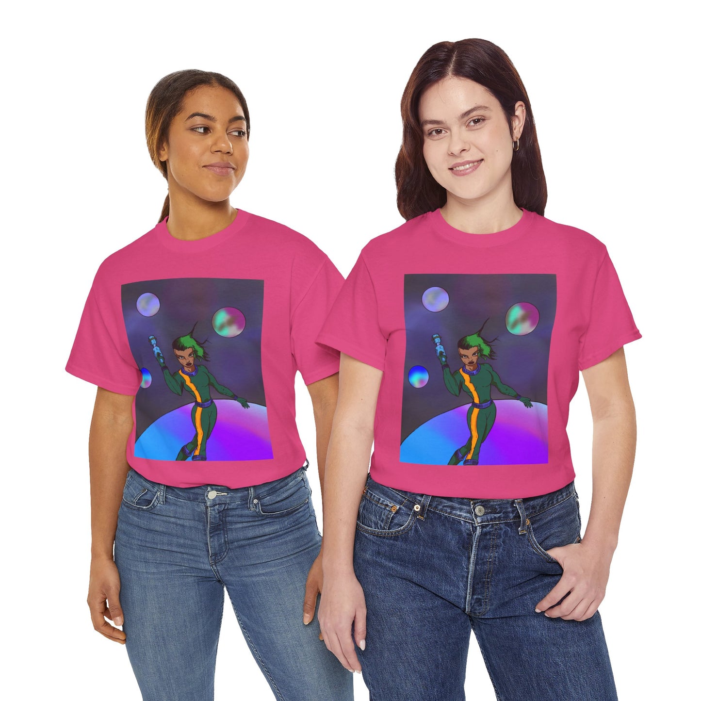 Cosmic Hero Vibe Tee - Unisex Heavy Cotton Tee, Space Art Shirt, Retro Sci-Fi T-Shirt, Gift for Space Lovers, Unique Graphic Tee