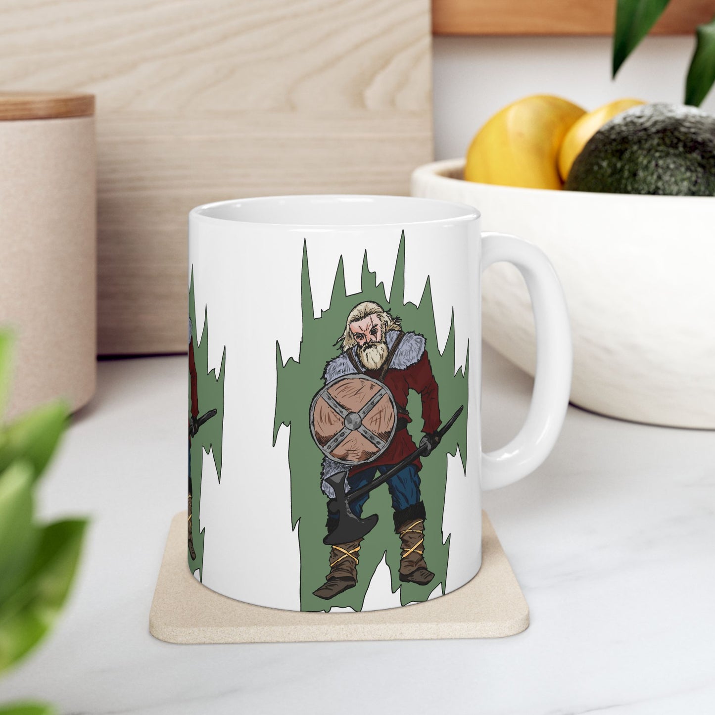 Epic Viking Warrior Ceramic Mug, Norse Mythology Gift, Coffee Cup for Gamers, Fantasy Lover's Mug, Unique Home Decor