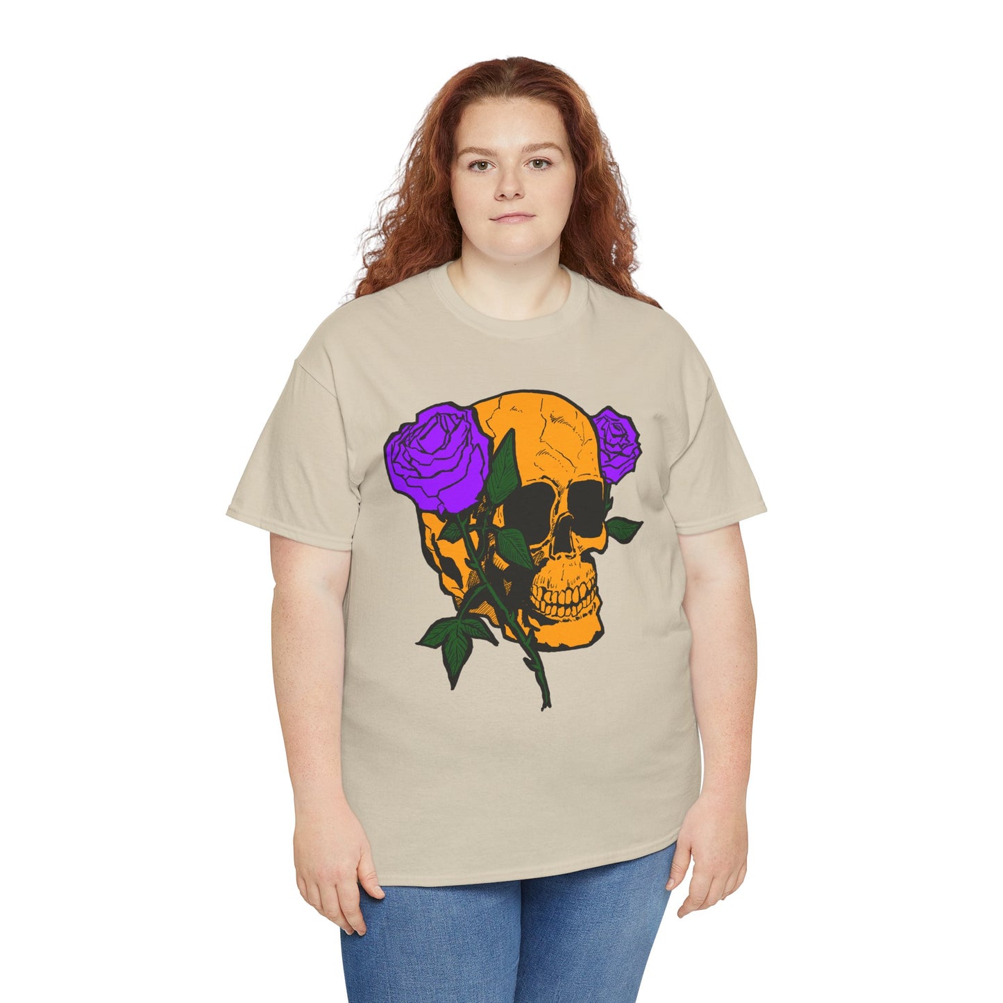 Skull and Roses Unisex Tee, Gothic Aesthetic Shirt, Vintage Graphic T-Shirt, Streetwear Essentials, Edgy Casual Wear