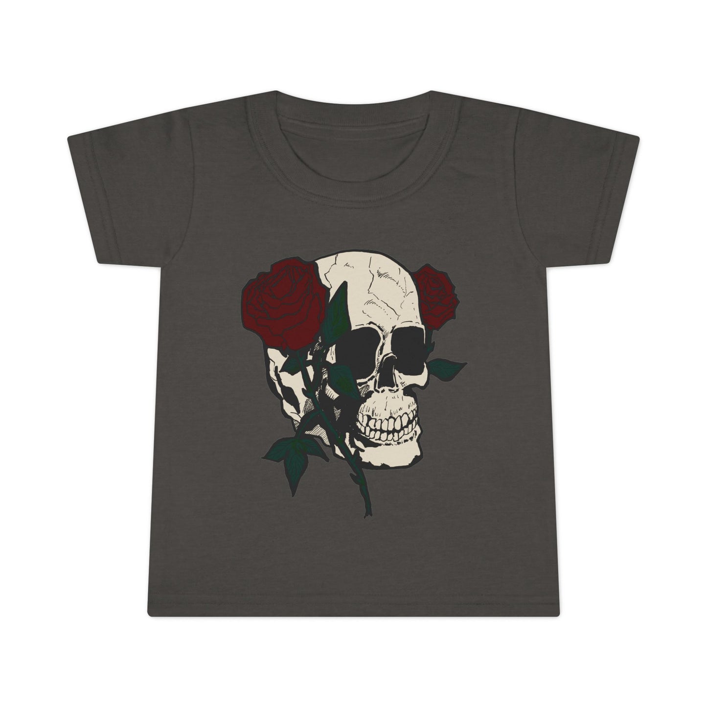 Skull & Roses Toddler T-Shirt - Cute Gothic Style Clothing for Kids