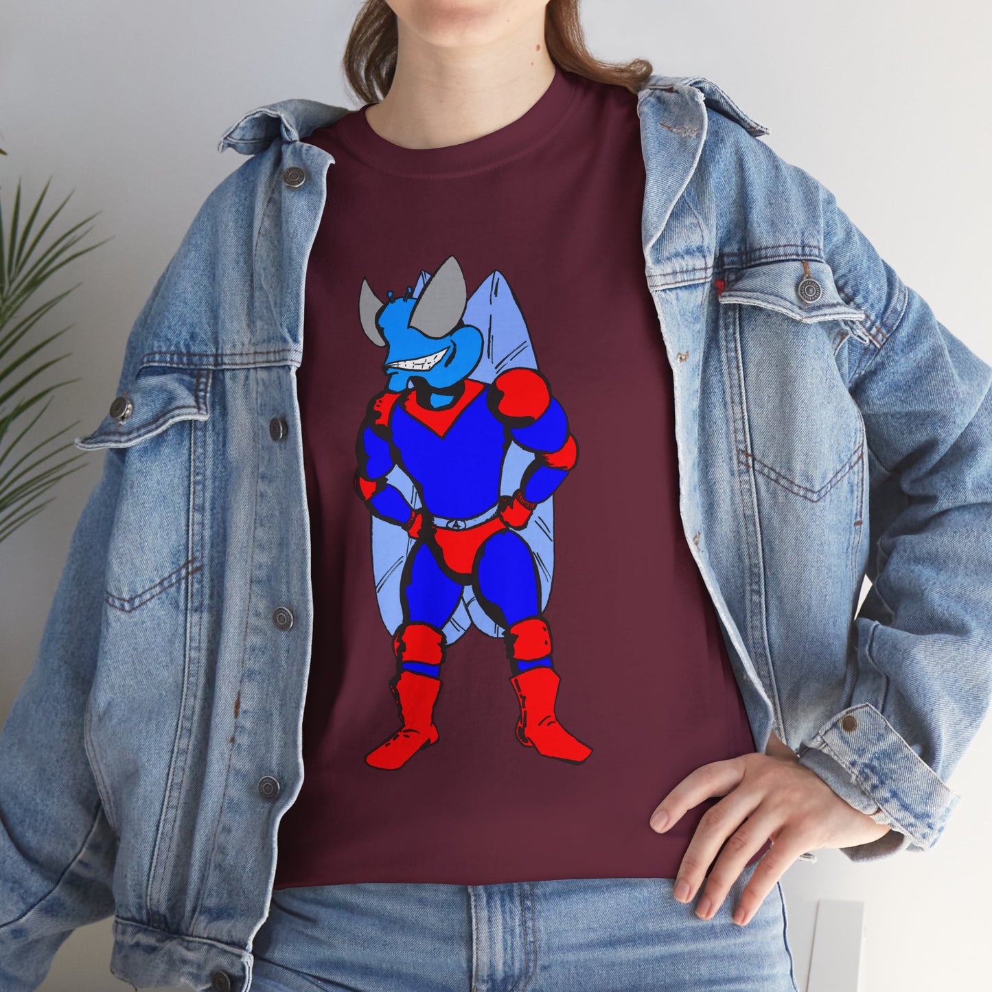 Astro-Fly Hero Graphic Tee - Blue & Red Superhero T-Shirt