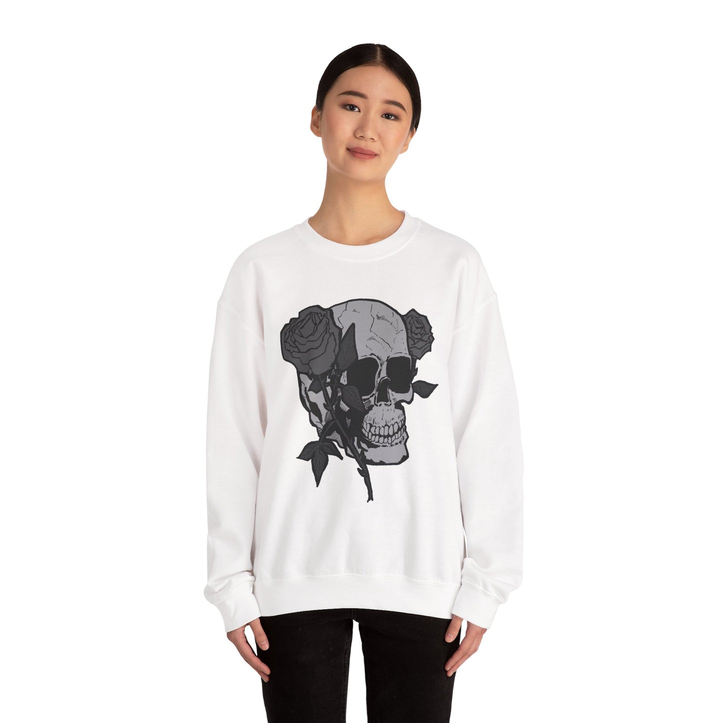 Skull and Roses Crewneck Sweatshirt - Unisex Heavy Blend™