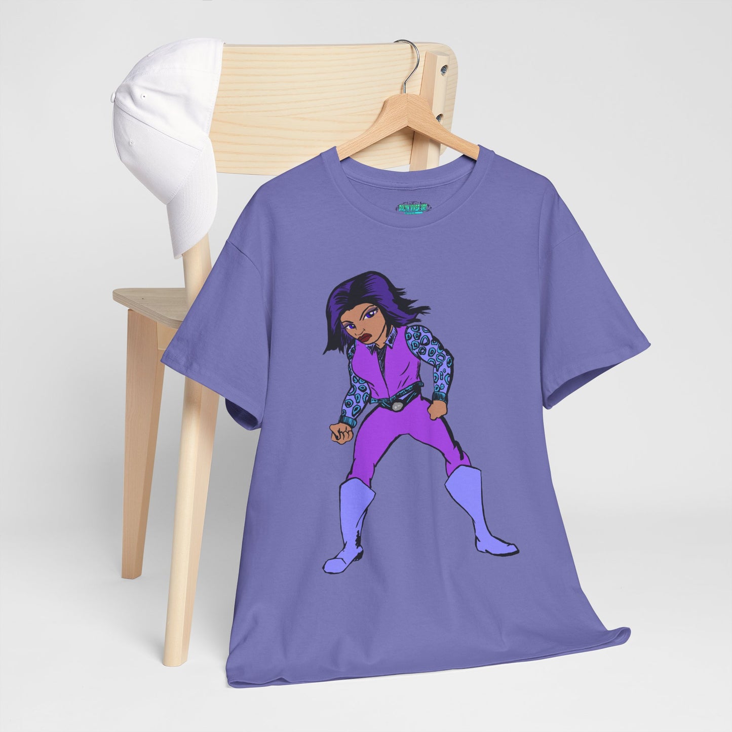 Retro Cartoon Hero Woman Character Unisex Heavy Cotton Tee, Vintage Graphic Tee, Fun T-Shirt, Gift for Fans, Casual Wear, Everyday Tee