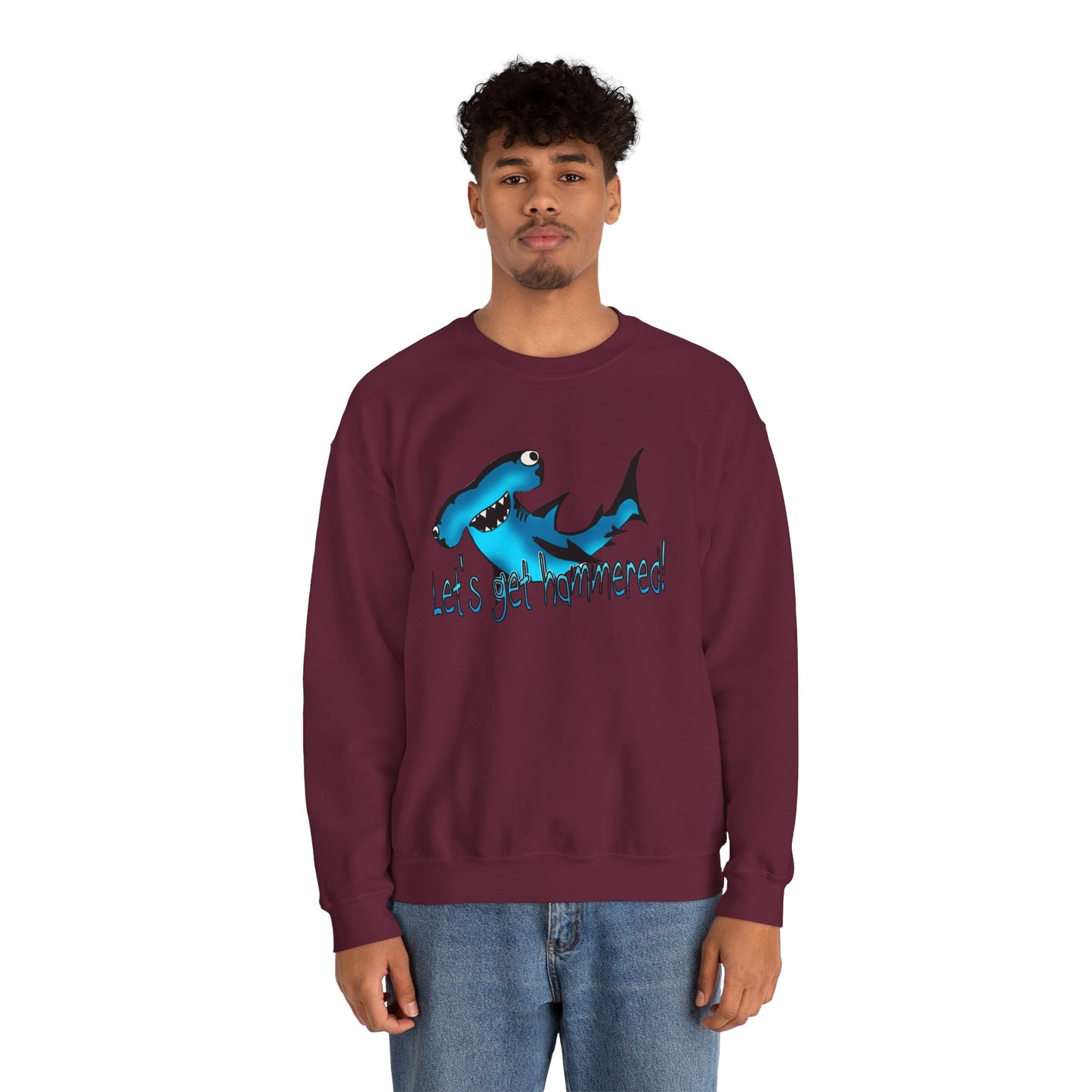 Harley Hammerhead Playful Shark Sweatshirt - 'Let's Get Hammered' Crewneck