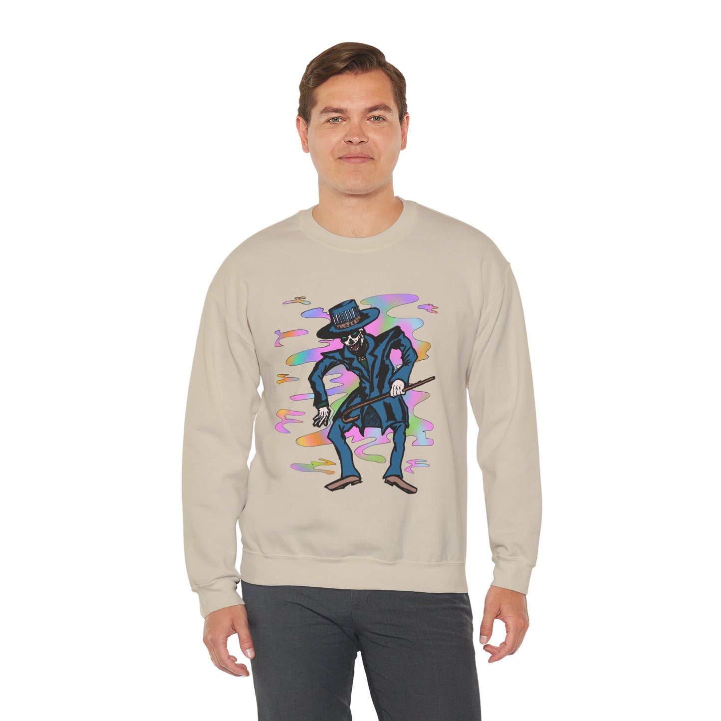 Vibrant Voodoo Graphic Crewneck Sweatshirt - Unisex Halloween Vibe