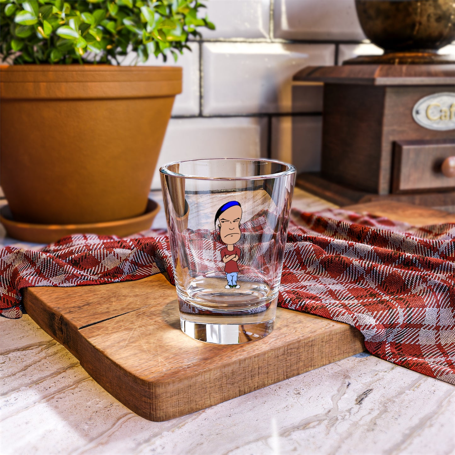 Smug Funny Character Shot Glass - 1.5oz Cartoon Drinkware