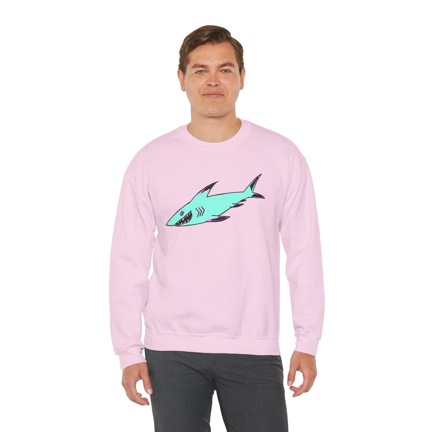 Charming Shark Graphic Sweatshirt - Unisex Heavy Blend™ Crewneck