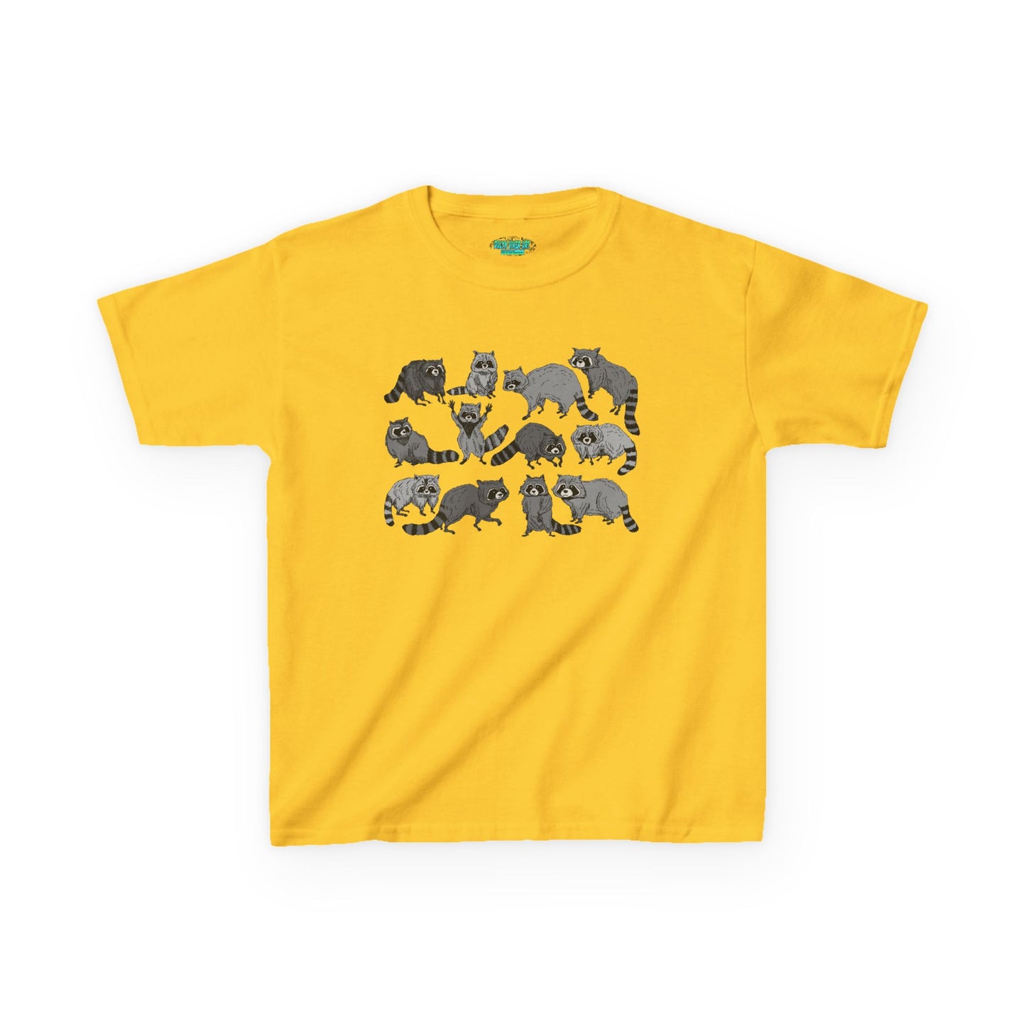 Cute Raccoons Pattern Kids Tee, Animal Lover Gift, Funny Raccoon Shirt, Children's Apparel, Birthday Outfit, Pet Lover Tee