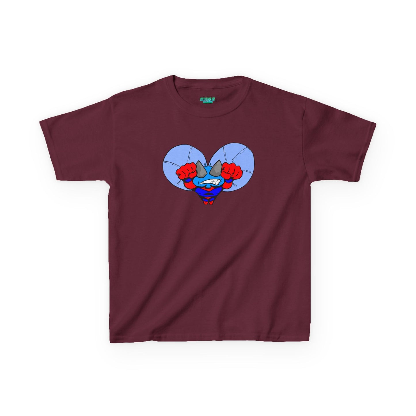 Astro-Fly Kids Superhero T‑Shirt — Cute Blue Hero Design