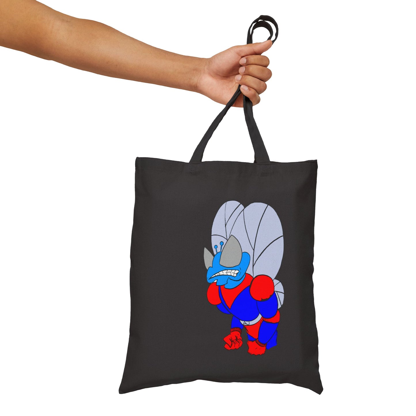 The Astounding Astro-Fly Illustration Tote Bag - Eco Canvas Grocery & Book Bag