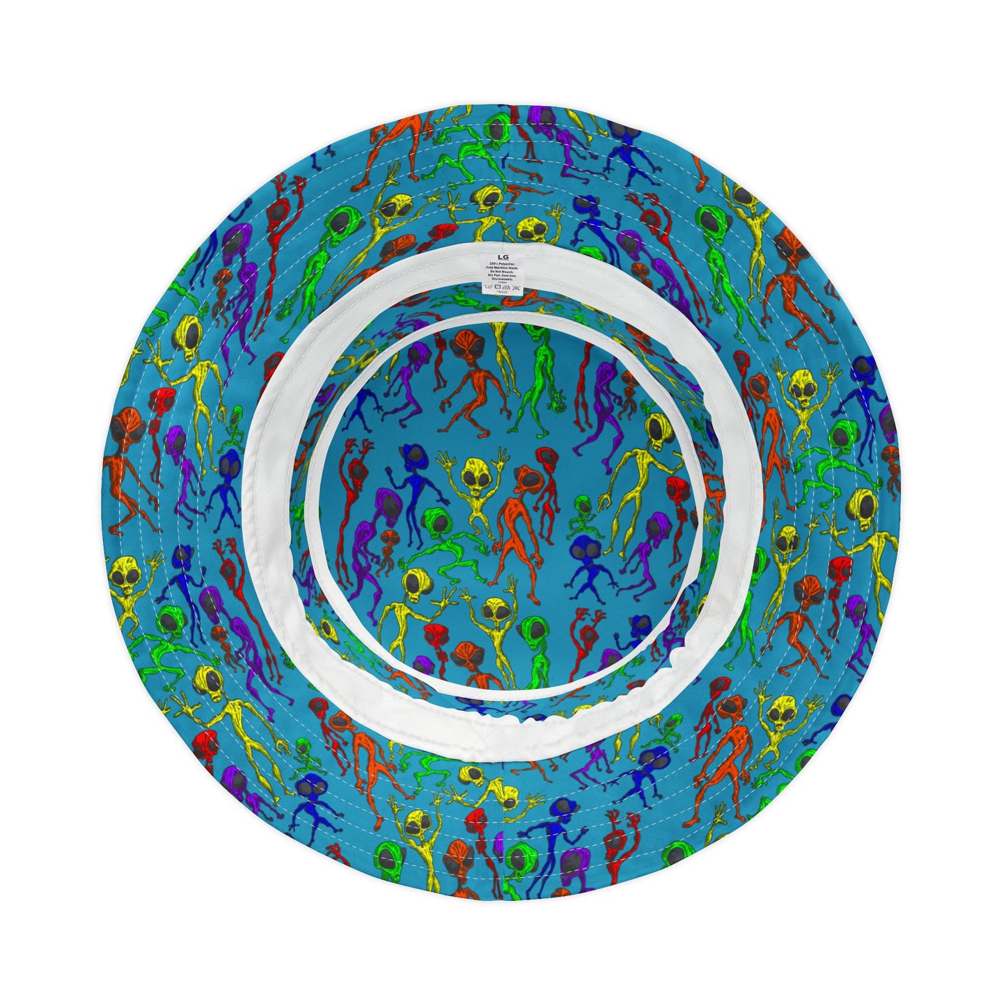 Colorful Alien Dance Party Bucket Hat, Fun Sun Protection for Festivals, Beach, Summer Vibes, Unique Gift for Kids & Adults