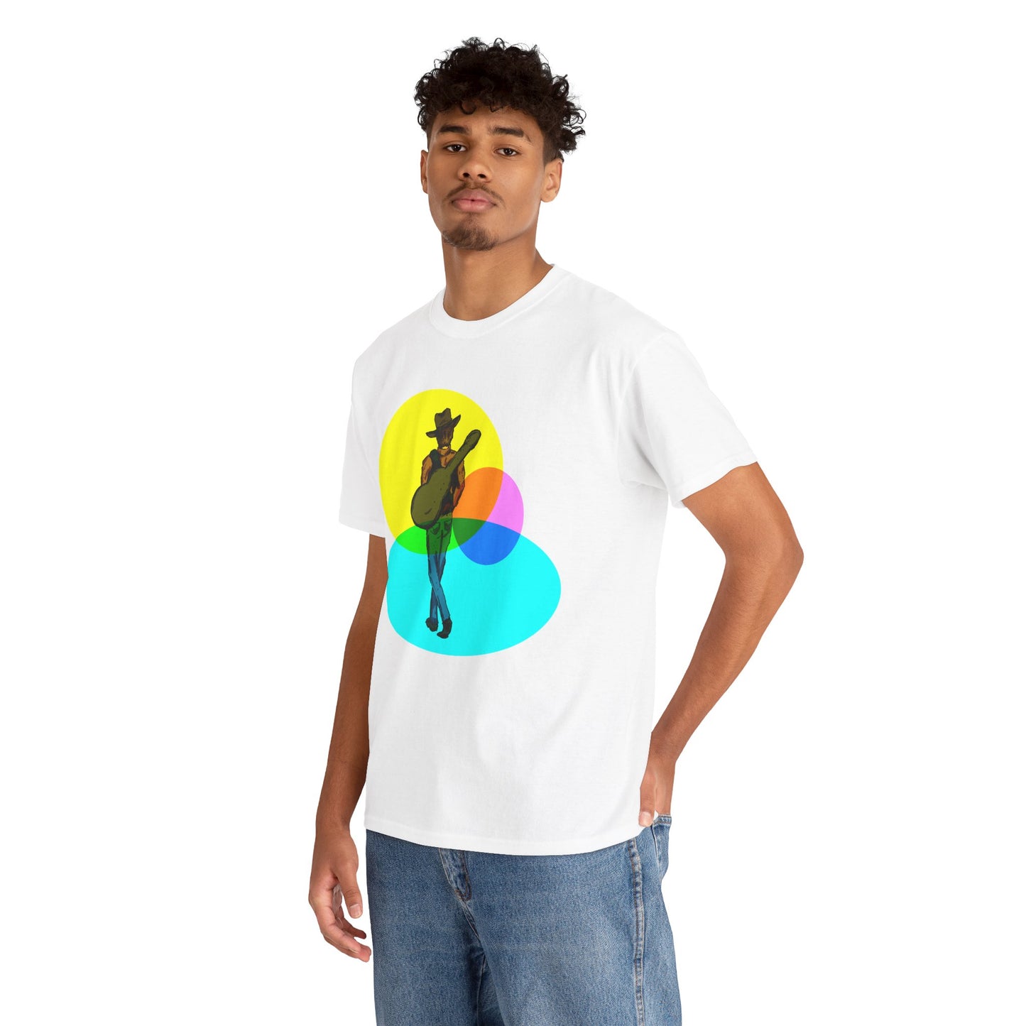 Cowboy Guitar Tee — Colorful Music T‑Shirt