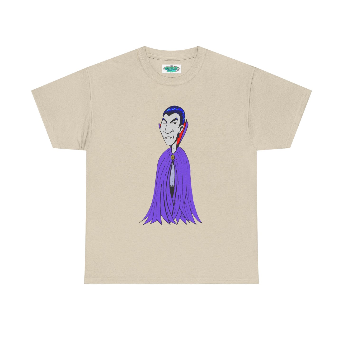 Vampire Cartoon Tee - Cute Purple Cloak Dracula Graphic T-Shirt