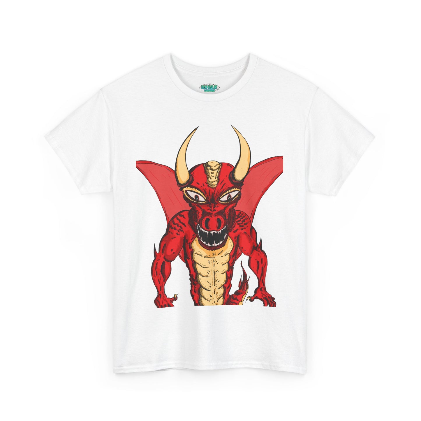 Bold Red Dragon Unisex Heavy Cotton Tee | Graphic Shirt for Anime Fans, Party Wear, Casual Outfit, Gift for Him/Her