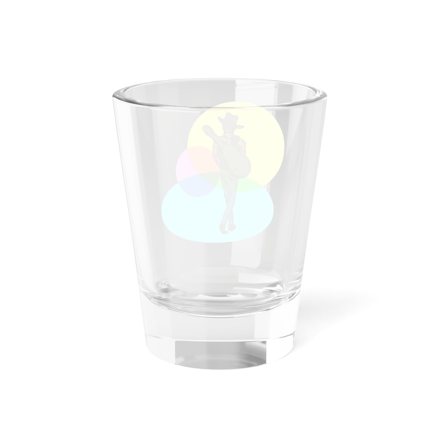 Cowboy Guitarist Shot Glass — Neon Circle Music Shooter (1.5oz)