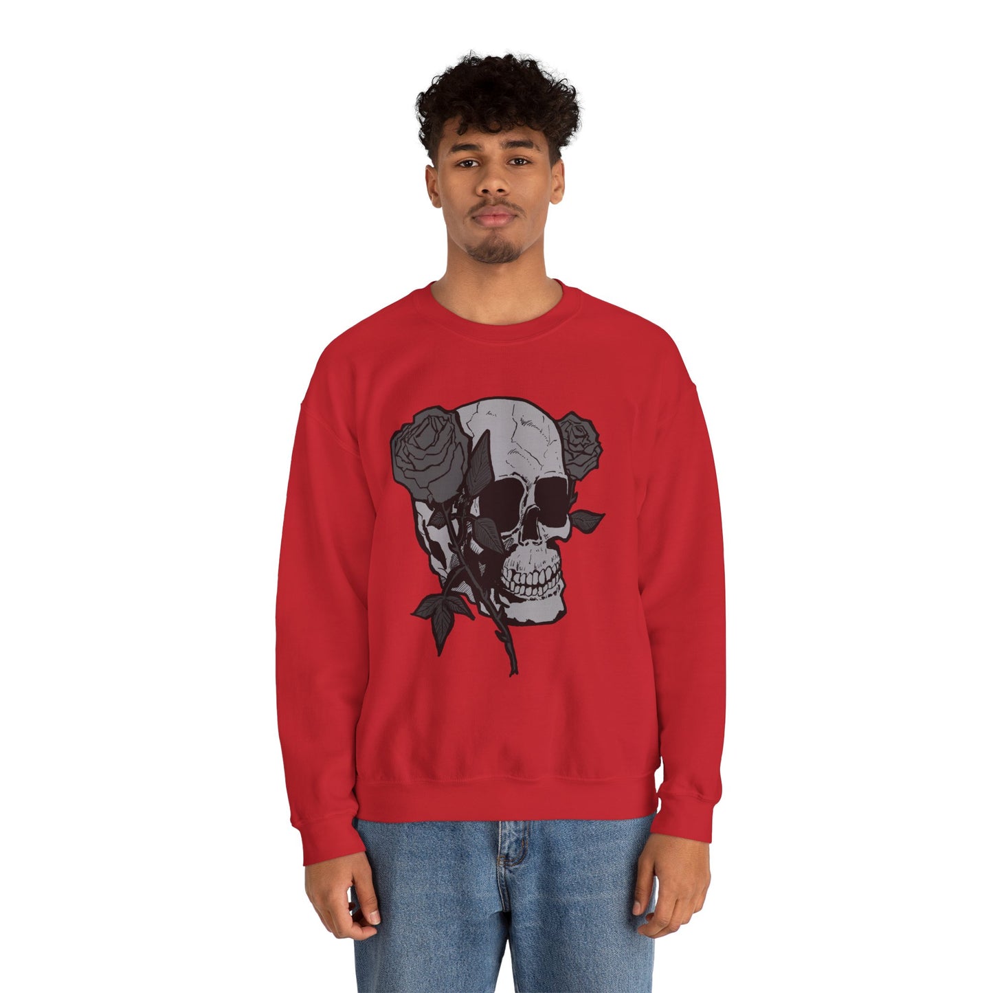 Skull and Roses Crewneck Sweatshirt - Unisex Heavy Blend™