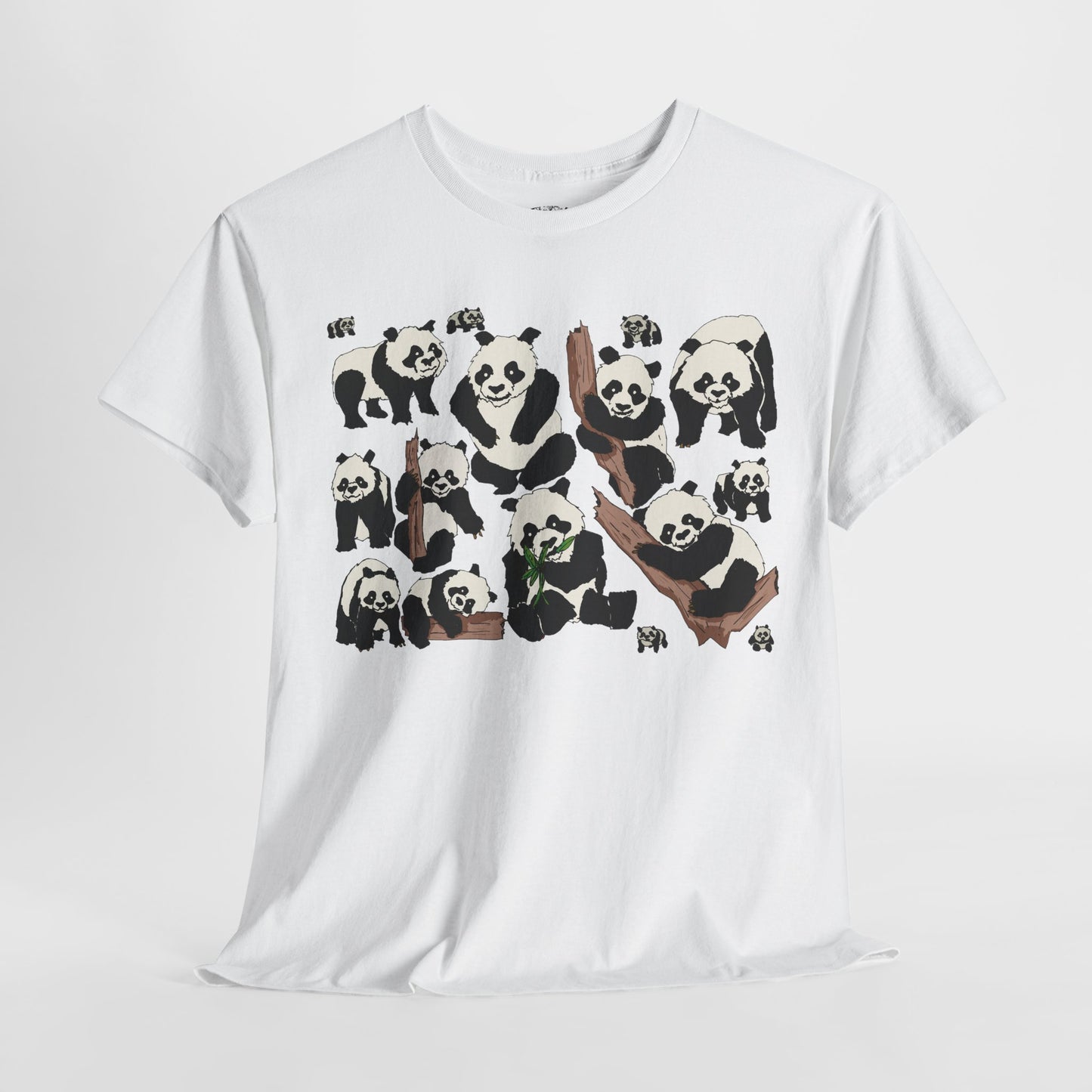 Cute Panda Design Unisex Heavy Cotton Tee | Animal Lover Gift, Casual Wear, Eco-Friendly Apparel, Nature Enthusiast Clothing
