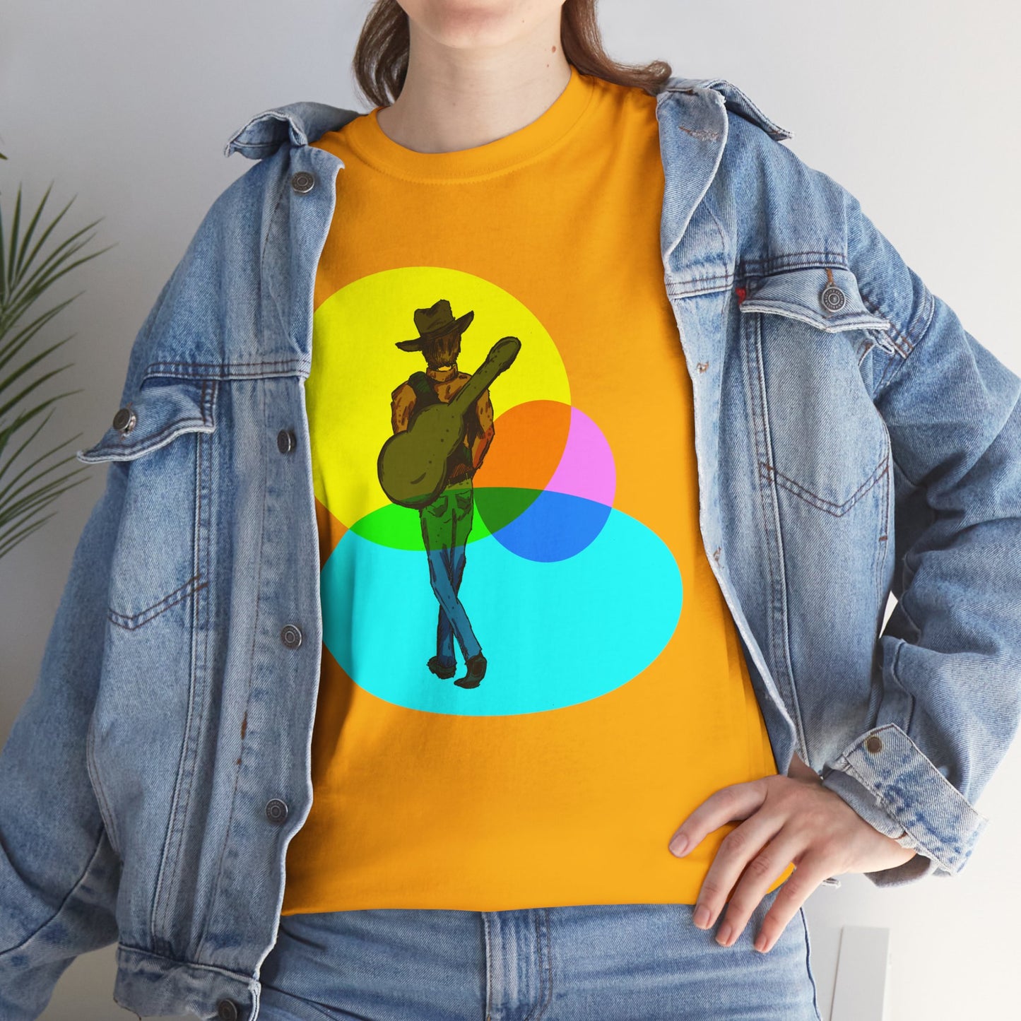 Cowboy Guitar Tee — Colorful Music T‑Shirt