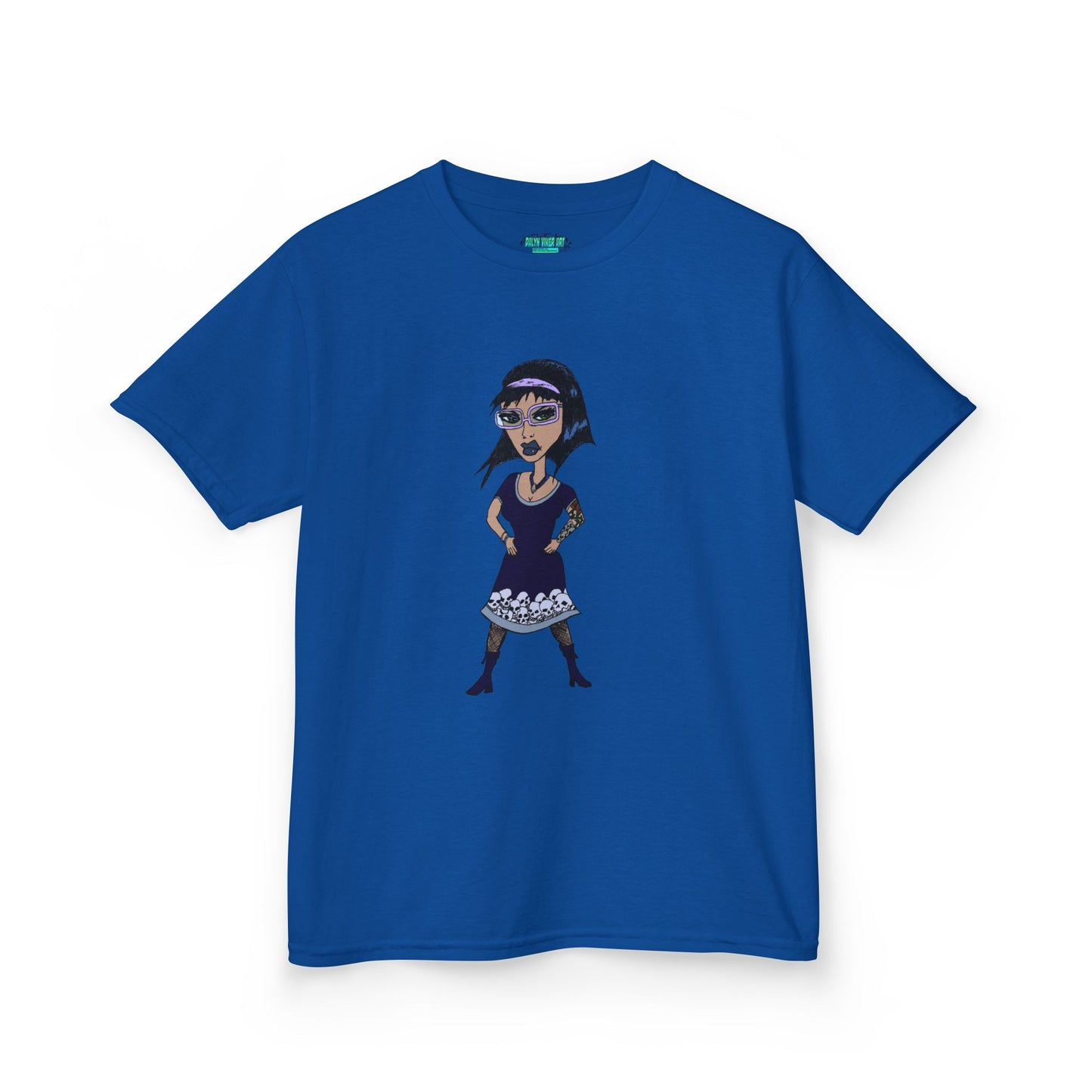 Kids Tee — Vintage Gothic Girl Cartoon Graphic Tee for Children