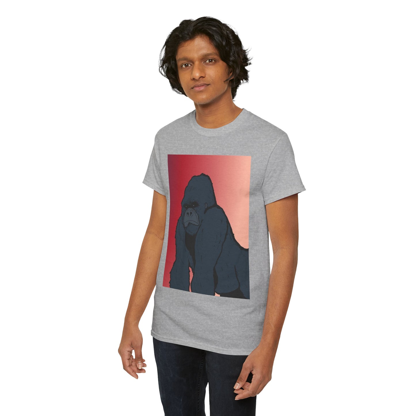 Gorilla Graphic Tee — Vintage Sunset Primate Illustration Shirt