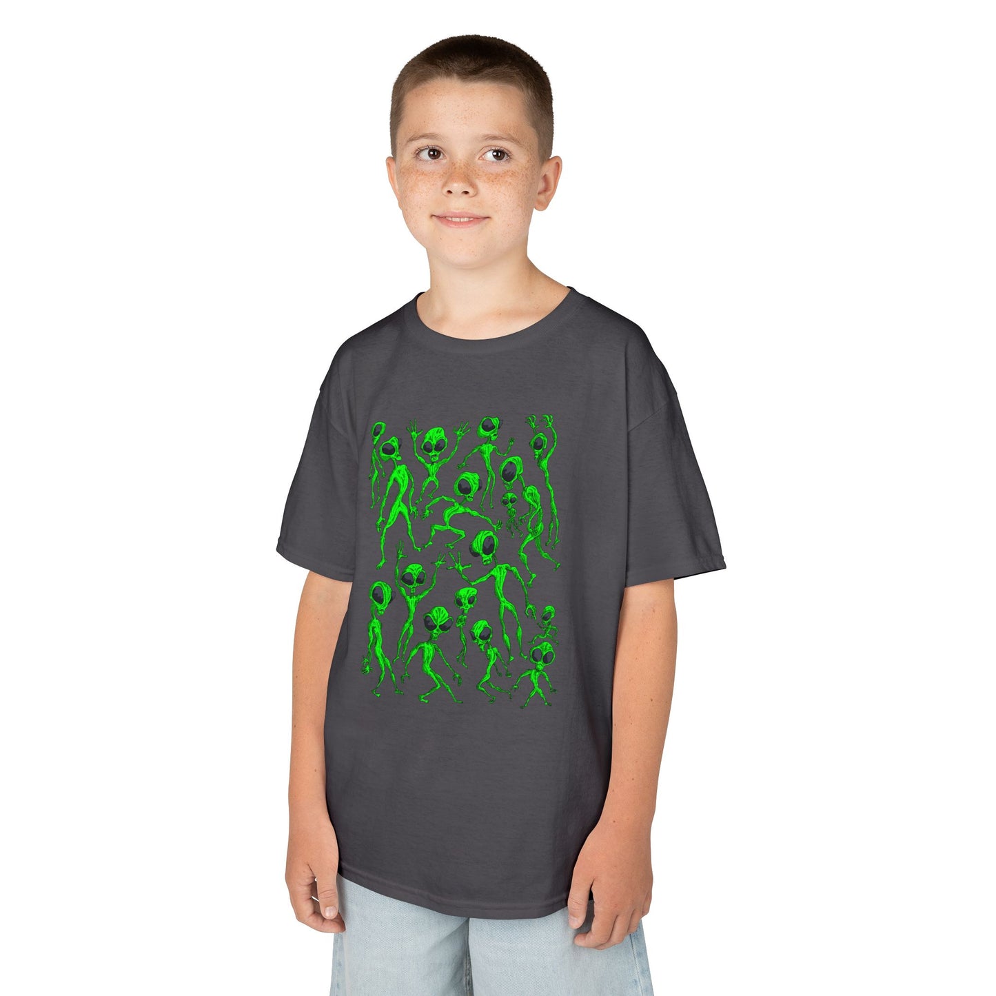 Kids Alien Dance Party T‑Shirt — Fun Green Alien Graphic Tee for Children