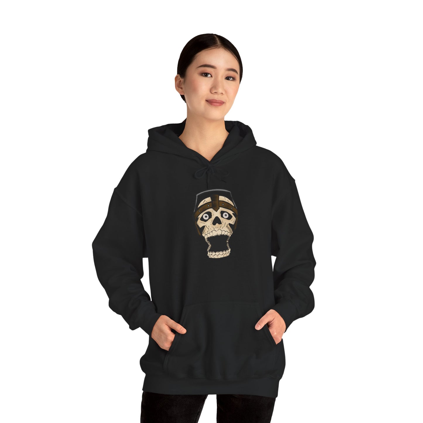 Screaming Skull Graphic Hoodie, Unisex Heavy Blend Sweatshirt, Cozy Casual Wear, Gift for Halloween, Unique October Fashion, Everyday Comfort