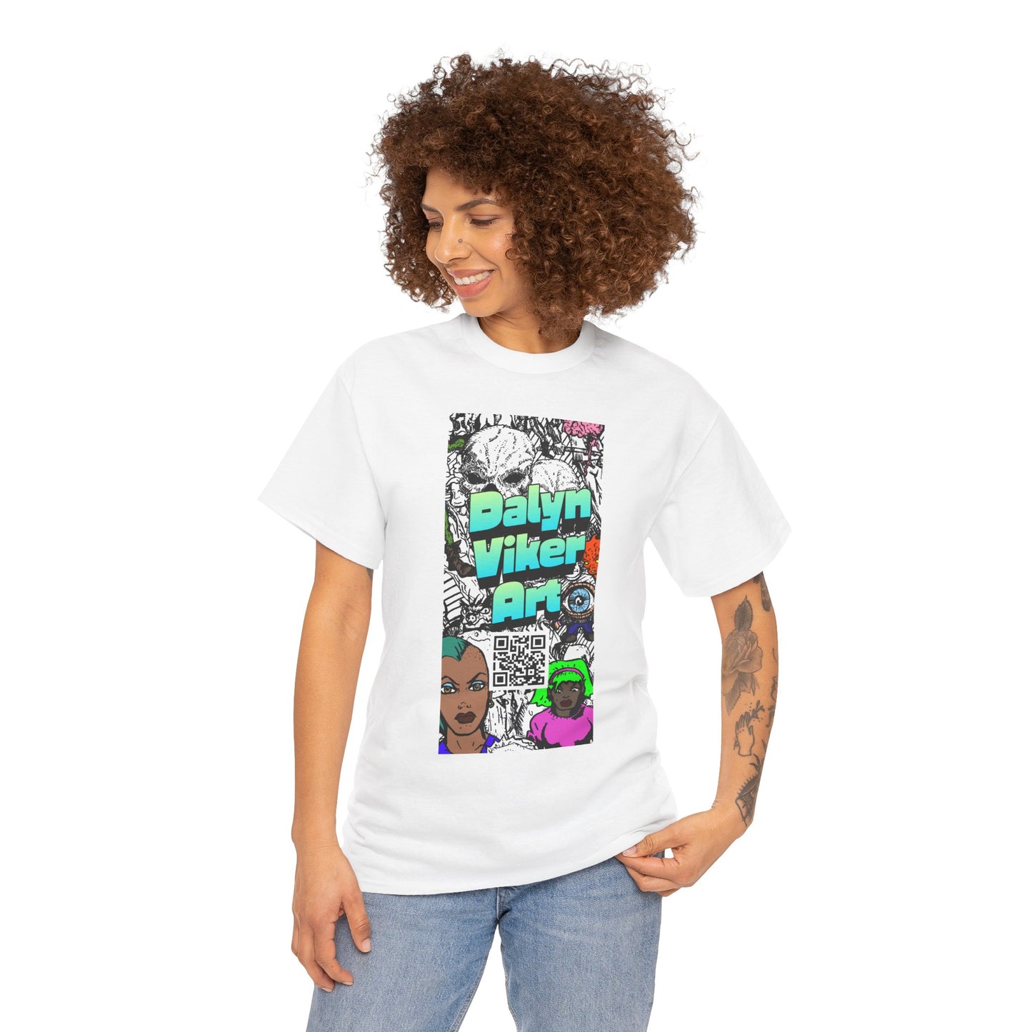 Graphic Art T-Shirt — "Dalyn Viker Art" Vertical Collage Tee