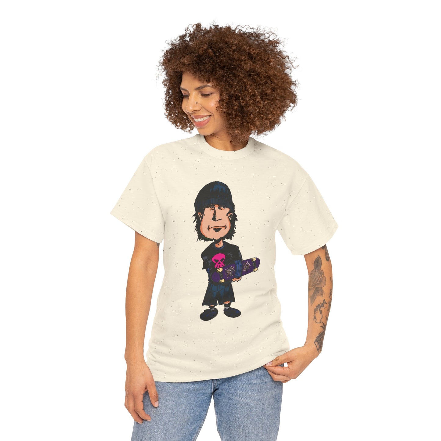 Rude Skater Dude - Skate Punk - Skater Kid Cartoon T‑Shirt — Cute Skateboarder Graphic Tee