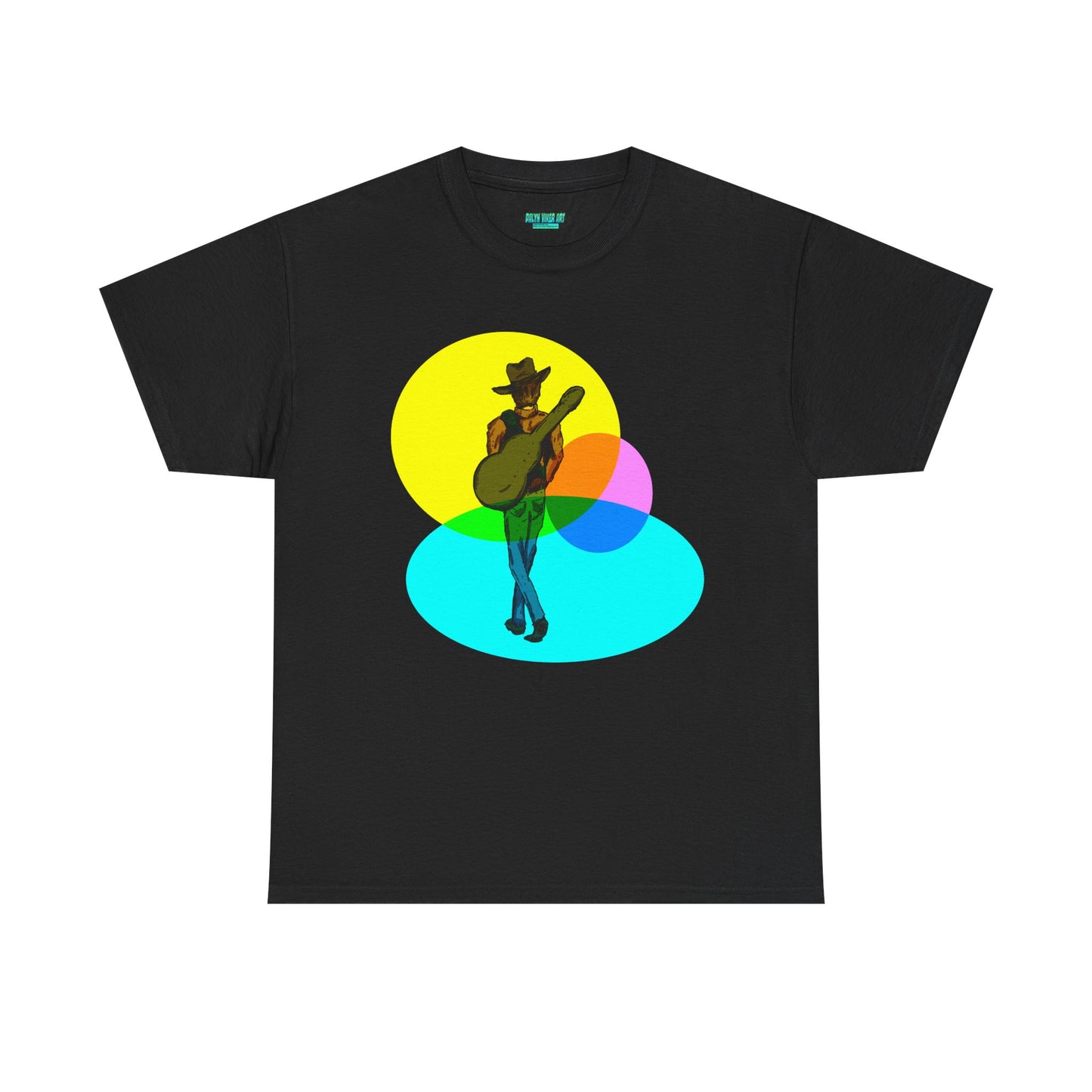 Cowboy Guitar Tee — Colorful Music T‑Shirt