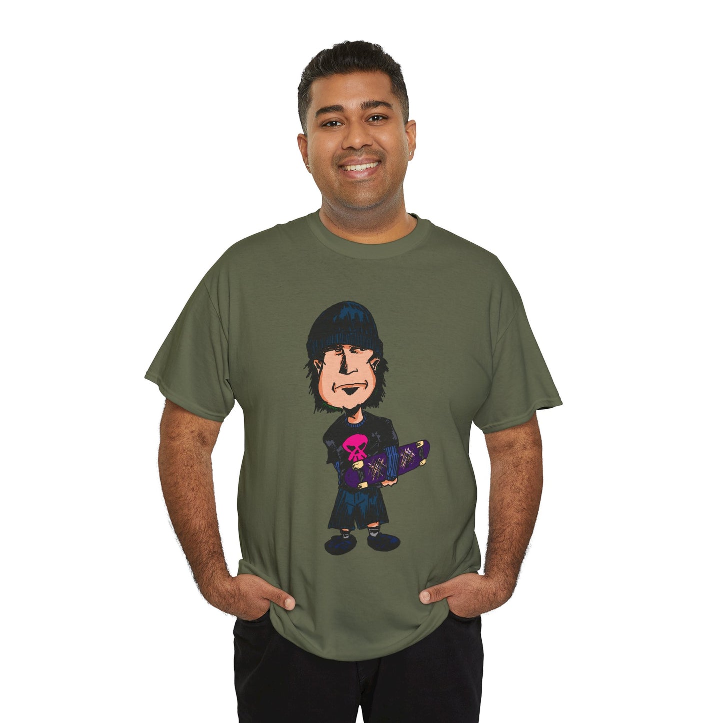 Rude Skater Dude - Skate Punk - Skater Kid Cartoon T‑Shirt — Cute Skateboarder Graphic Tee