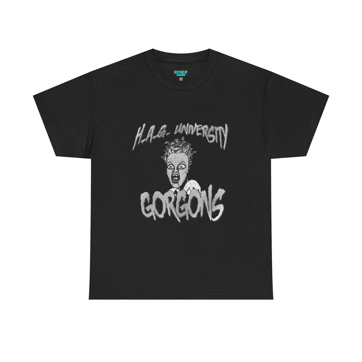 Graphic Tee with Gorgon Mascot - Greek Mythology University Unisex Shirt