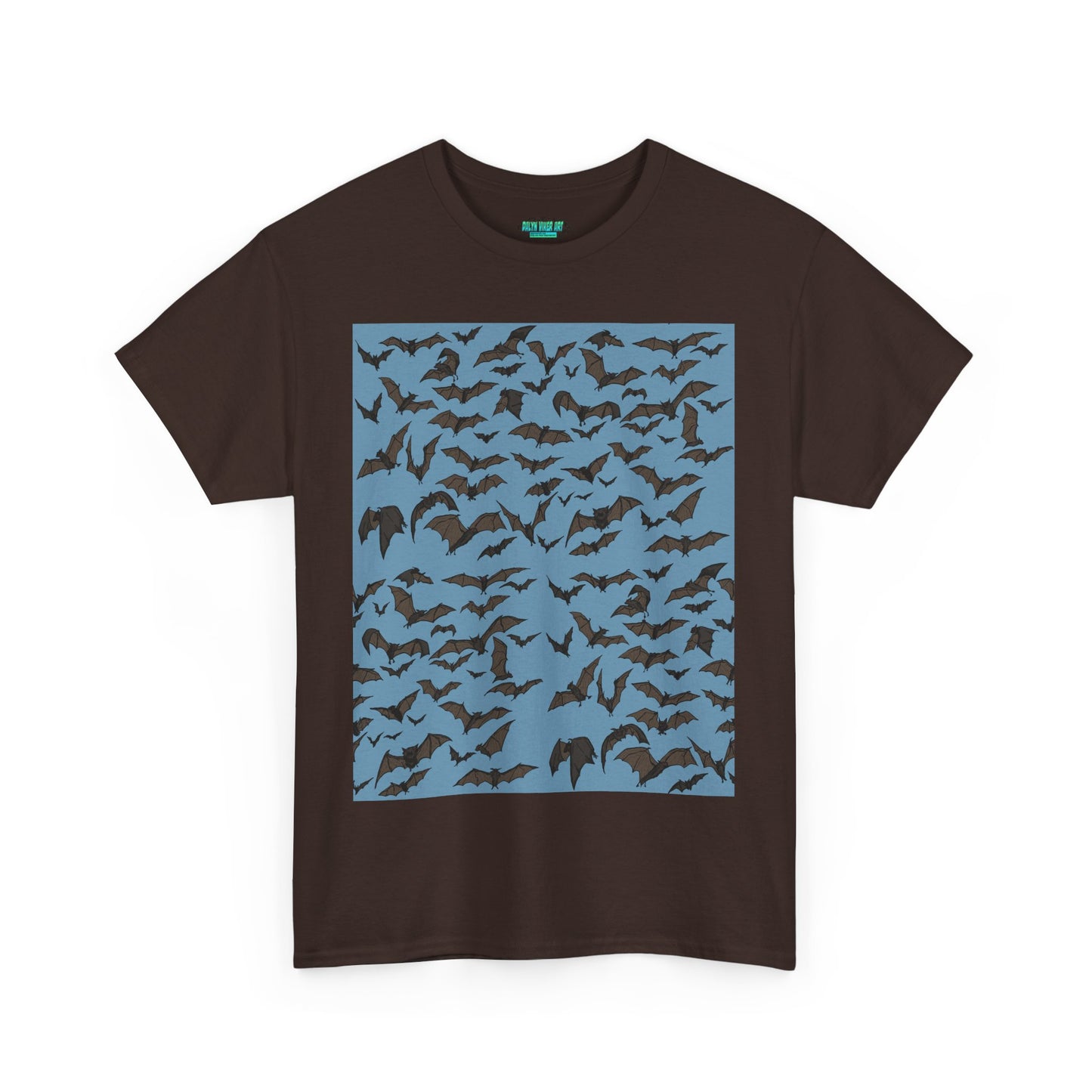 Unisex Bat Print Cotton Tee, Casual Graphic Tee, Halloween Apparel, Unique Gift for Animal Lovers, Stylish Everyday Wear