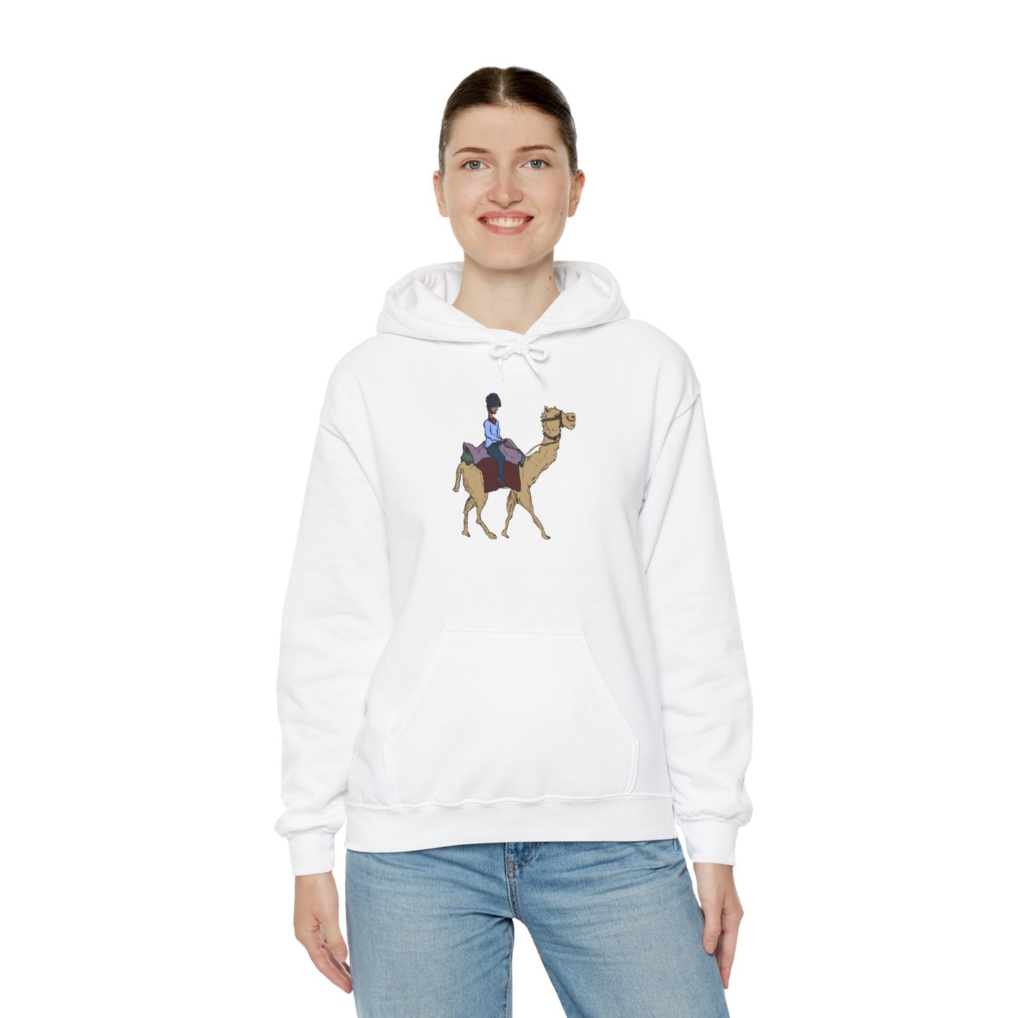Camel Ride Hoodie, Cozy Unisex Pullover Sweatshirt, Fun Animal Lover Gift, Perfect for Travel & Adventure Enthusiasts