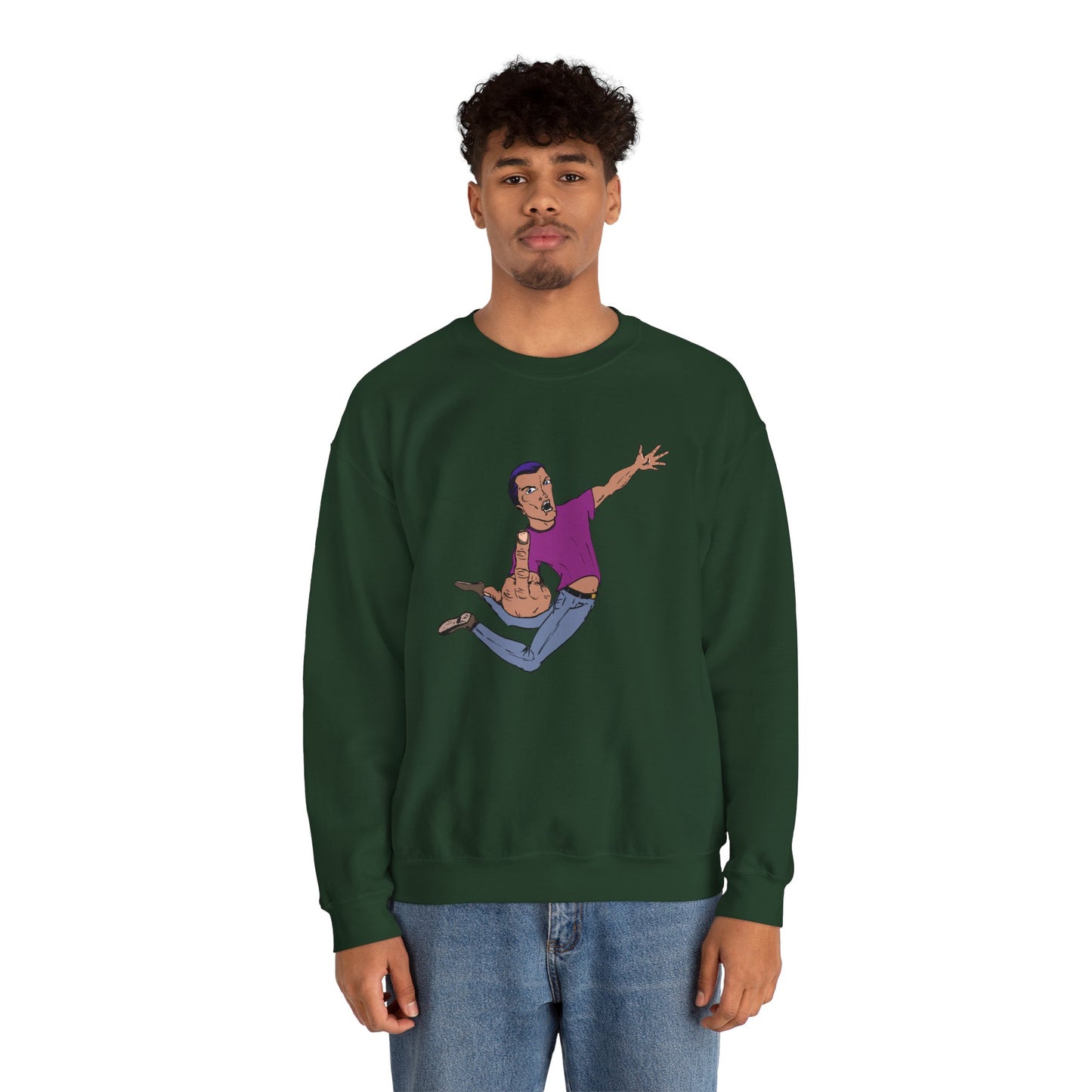 Flying Eff Dynamic Cartoon Character Crewneck Sweatshirt