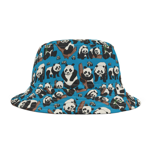 Panda Print Bucket Hat, Trendy Summer Hat, Animal Lover Gift, Casual Outdoor Accessory, Festival Headwear