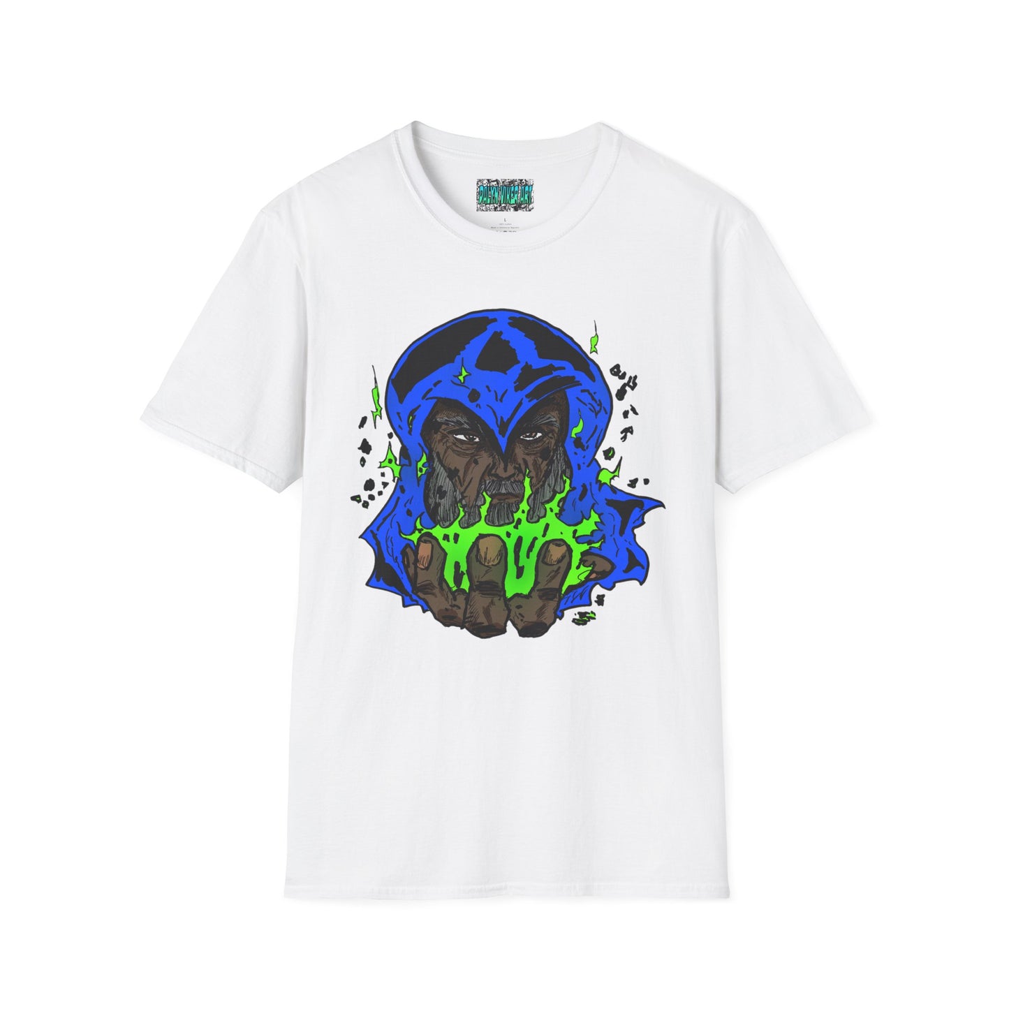 Cosmic Wizard Unisex T-Shirt - Mystical Sorcery and Magical Fire Design